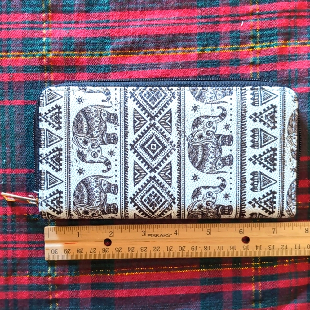 Vegan leather zip around wallet